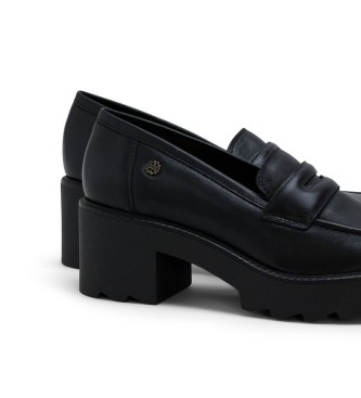 Porronet Mocassins de couro Mabel preto