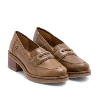 Porronet Brown Galia Leather Moccasins