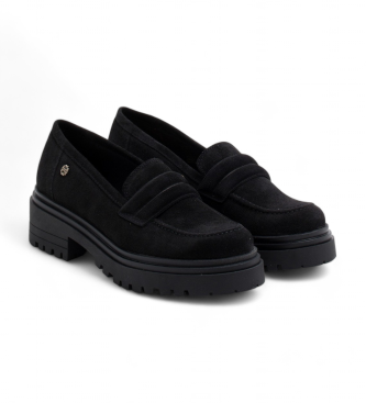 Porronet Mocassins de couro Febe preto