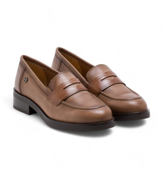 Porronet Mocassins en cuir Eva marron