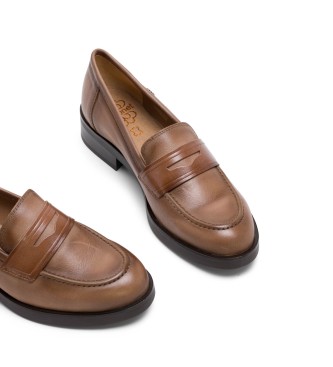 Porronet Mocassins en cuir Eva marron