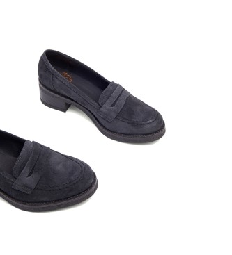 porronet Paris leather loafers black -Heel height 5cm