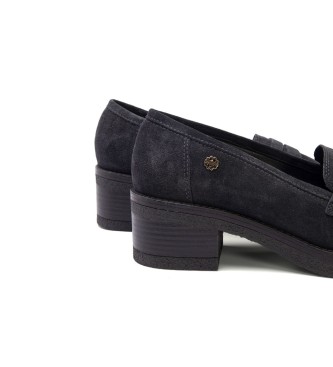 porronet Paris leather loafers black -Heel height 5cm
