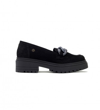 Porronet Saiko loafers i lder svart -Hjd 5 cm klack