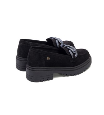 porronet Saiko leather loafers black -Heel height 5cm
