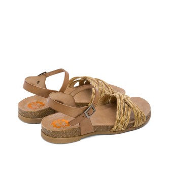 porronet Dnae taupe Leather Sandals