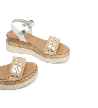 porronet Frisia silver sandals -Wedge height 5,5cm