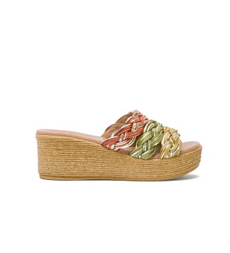 porronet Wedge Sandal With Textile Upper Ivana Colours -wedge hoogte: 6cm