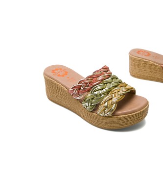 porronet Wedge Sandal With Textile Upper Ivana Colours - hauteur de la semelle : 6cm