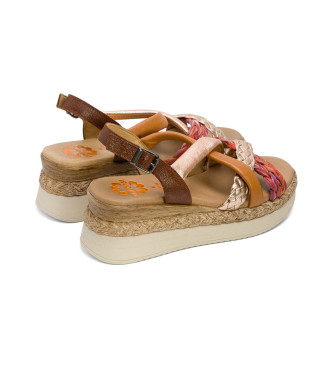 porronet Brown Flavia sandals -Height wedge 5,5cm- -Sandals Flavia brown 
