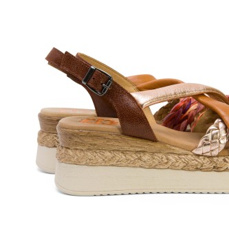 porronet Brown Flavia sandals -Height wedge 5,5cm- -Sandals Flavia brown 