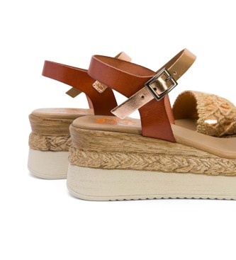 porronet Brown silver Frisia sandals -Weel height 5,5cm