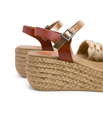 porronet Bruna Gaia-sandaler i lder -Hjd 6 cm kil