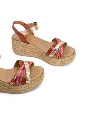 Porronet Brown Gina sandals -Height wedge 6cm- 