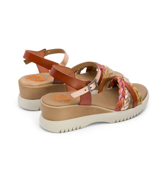 porronet Sandals Elena brown -Height 5cm- wedge 