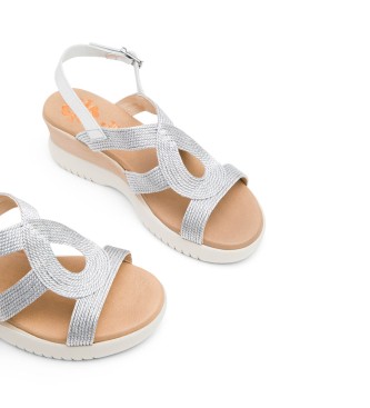 porronet Sandals Elisa silver -Height 5cm- wedge 