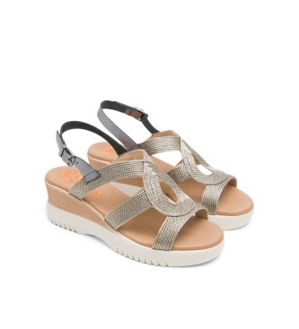 porronet Sandals Elisa grey -Height 5cm- wedge 