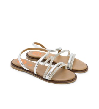 Porronet Leather Sandals Cara silver