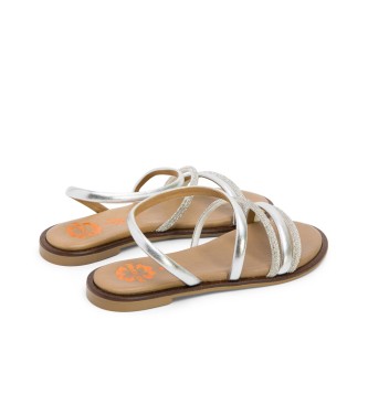 Porronet Leather Sandals Cara silver