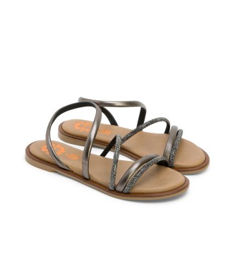 porronet Leather Sandals Cara grey