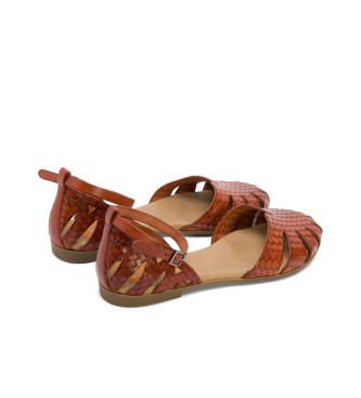 porronet Brown Becca Leather Sandals