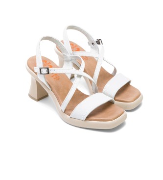 Porronet Karen leren sandalen wit -Hoogte hak: 8,5 cm