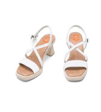 Porronet Sandalias de piel Karen blanco -Altura tacn: 8,5 cm-