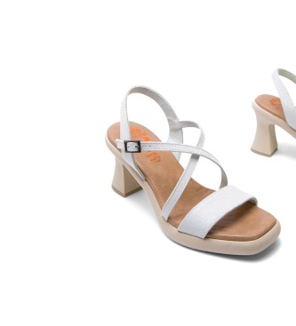 Porronet Karen leather sandals white -Heel height: 8,5 cm