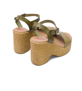 Porronet Sandal High Heel Khaki Michele -Heel height: 9cm