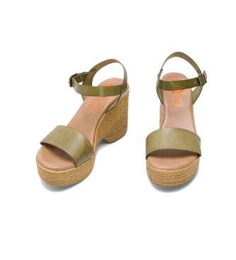 Porronet Sandal High Heel Khaki Michele -Heel height: 9cm