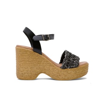 porronet Black High Heel Sandal Mencia -Heel height: 9cm