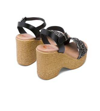 porronet Black High Heel Sandal Mencia -Heel height: 9cm