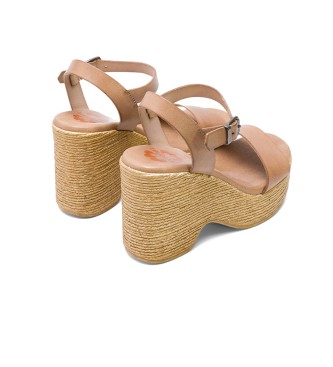 Porronet Taupe Michele Sandal med hg klack - klackhjd: 9 cm