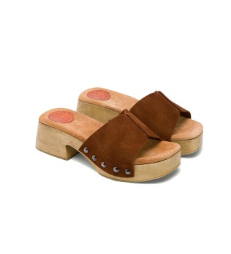 porronet Sandale Niedriger Absatz Leder Rosie -Absatzhhe: 5cm