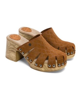 Porronet Brune sandaler i mesh-lder