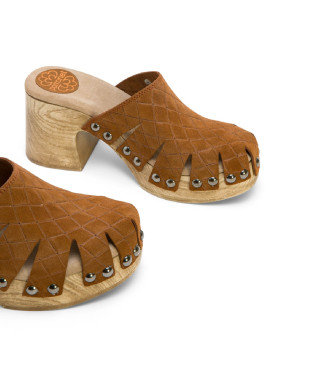 Porronet Bruine sandalen van netleer