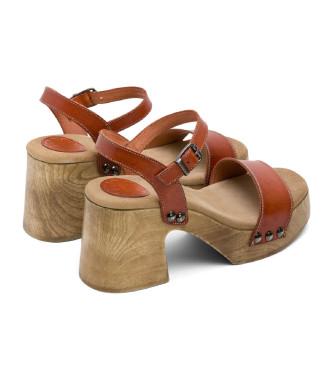 Porronet Maxine brown leather sandals
