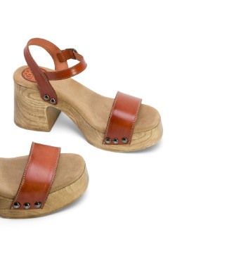 Porronet Maxine brown leather sandals