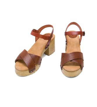porronet Mid Heel Leather Salma Sandal -Heel height: 7cm