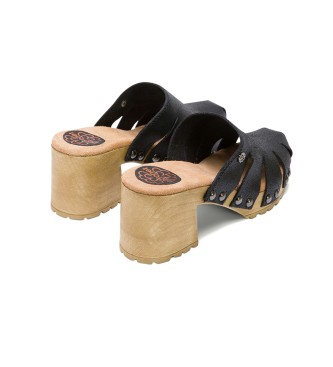 porronet Sandal Medium Heel Black Samira -Heel height: 7cm