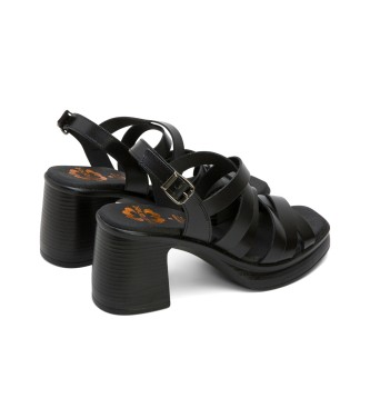 porronet Zwarte Ila sandalen -Hoogte hak 8cm- -Hoogte 8cm 