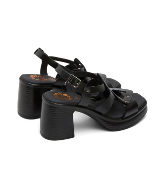 Porronet Imala zwarte sandalen -Hoogte 8cm- Hak 