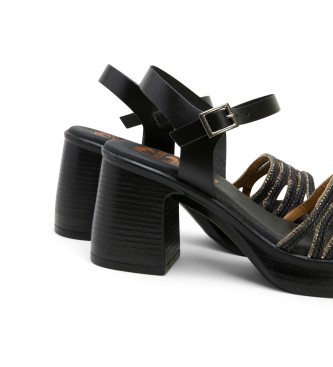 porronet Ilka sandals black -Height heel 8cm- 
