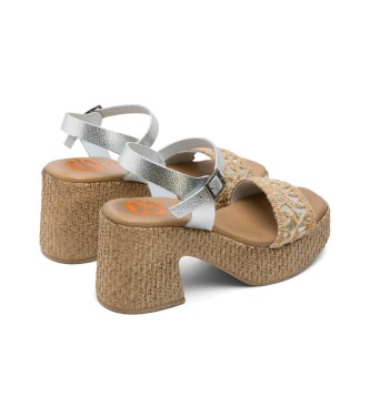 Porronet Jeri silver sandaler -Hg klack 8cm- -Silver Jeri sandaler 