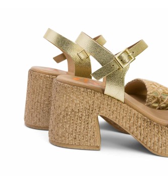 porronet Gold Jeri leather sandals -Height heel 8cm- -Height 8cm 