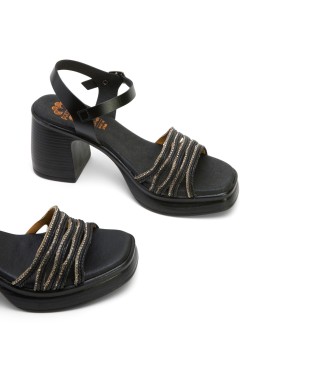 porronet Ilka sandals black -Height heel 8cm- 