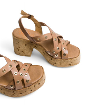 Porronet Sandalias de Piel Zoe taupe