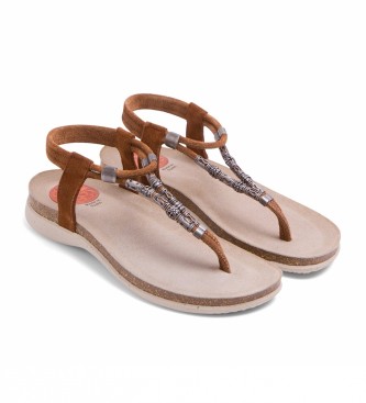 porronet Dalia camel leather sandals