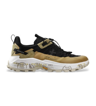 Premiata Sneakers Cross 2.0 in pelle nera, marrone