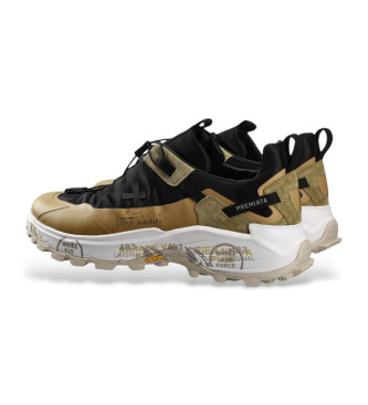 Premiata Sneakers Cross 2.0 in pelle nera, marrone